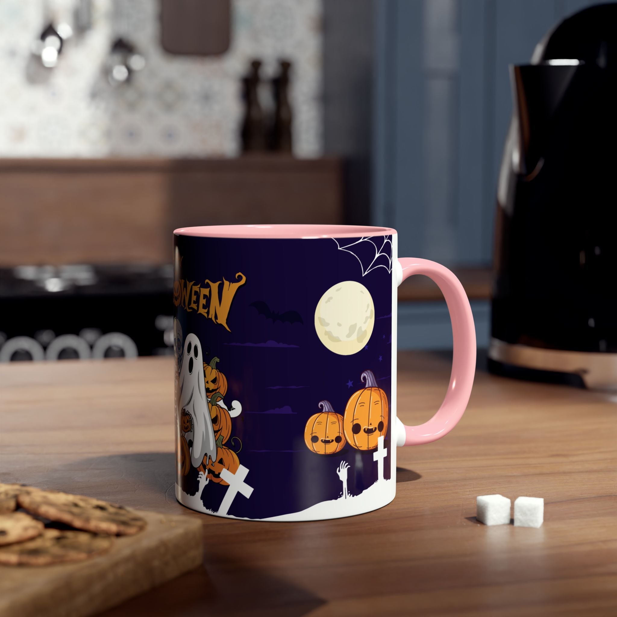 Halloween is Better with Skeleton | Two-Tone Coffee Mugs
